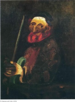  con - Musician with violin contemporary Marc Chagall